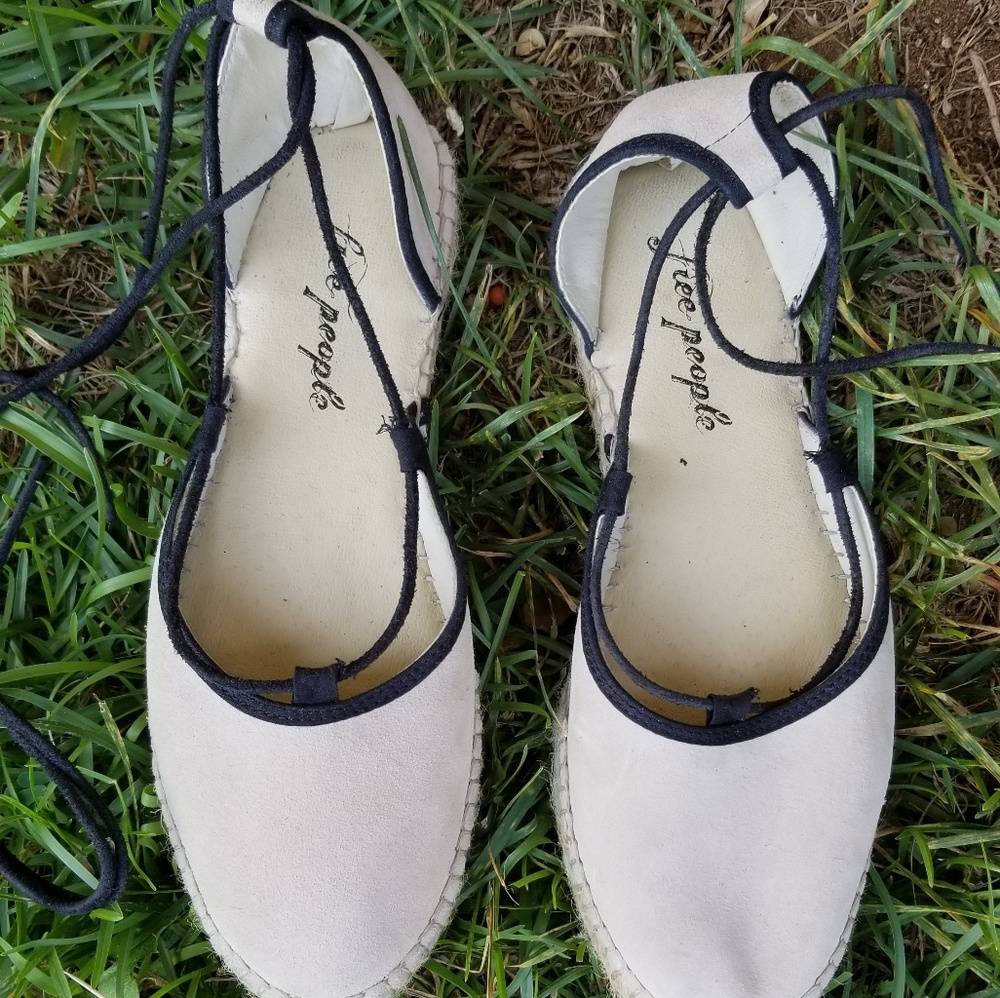 Free People Marina Tie Espadrille Size 8 Beige - Picture 4 of 8